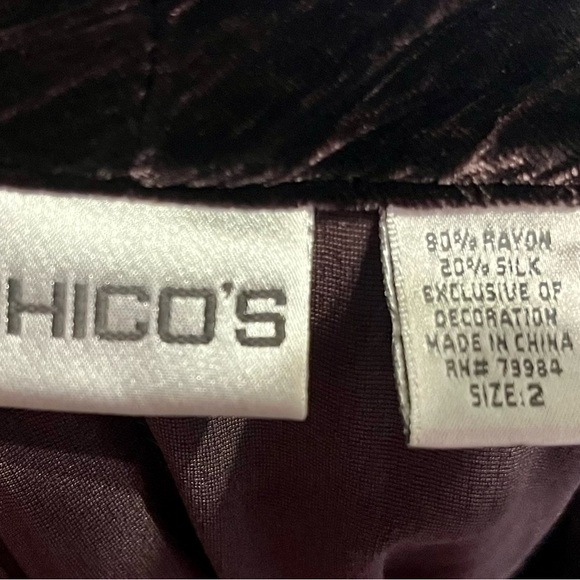 Vintage Chico's Brown and Gold Velvet Blouse size 2 - Picture 3 of 5
